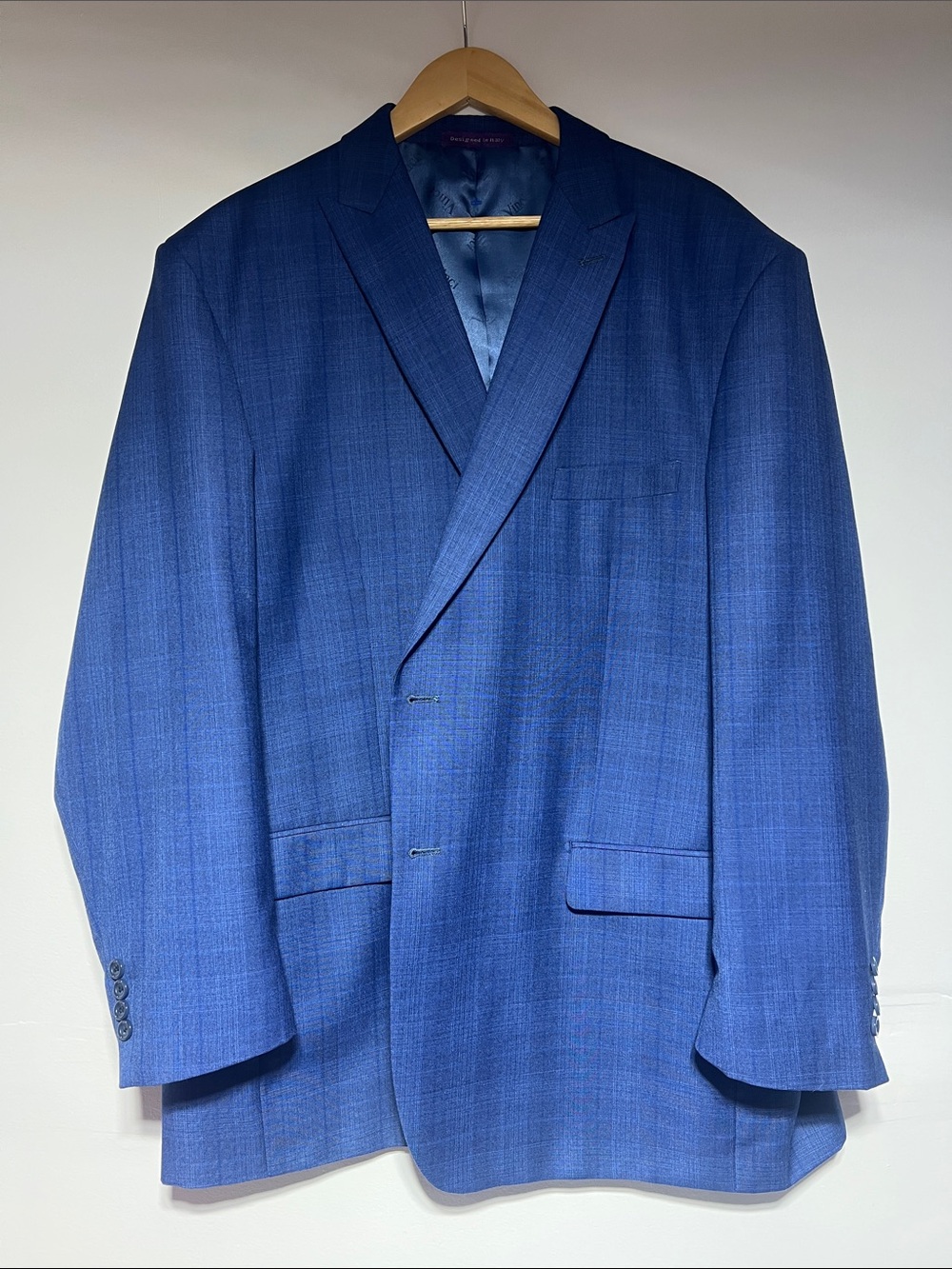Vinci Italian Blue Plaid Blazer - Classic Tailored Sport Coat